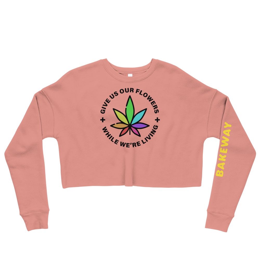 GIVE US OUR FLOWERS - CROP SWEATSHIRT - MUAVE