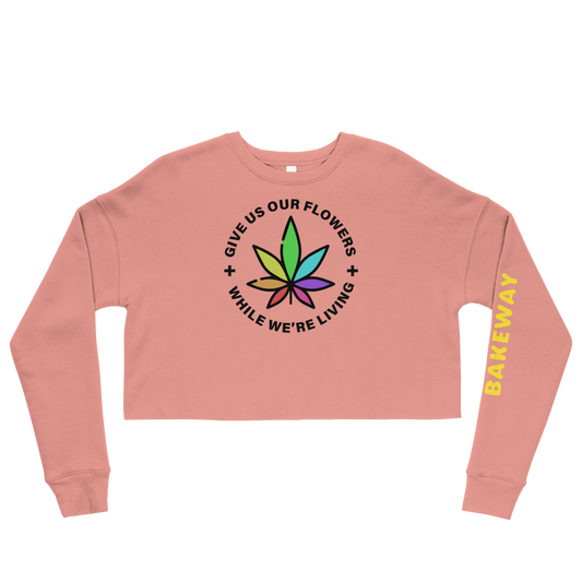 GIVE US OUR FLOWERS - CROP SWEATSHIRT - MUAVE